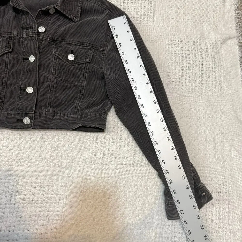 Pacsun XS S corduroy cropped trucker jacket coat C 2996
